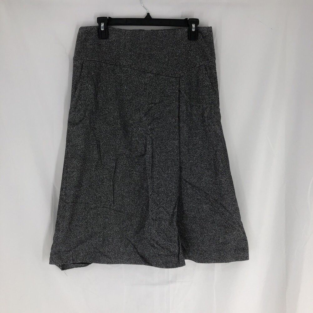 Talbots timeless Wool & Silk blend gray heather skirt lined Fit Flare SZ 6